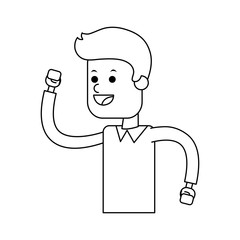 young happy man icon image vector illustration design 