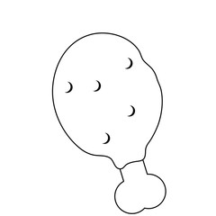 chicken thigh or drumstick fast food icon image vector illustration design 