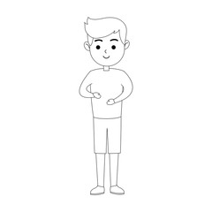 happy boy standing icon image vector illustration design 