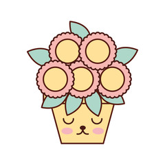 potted flower decoration natural indoor vector illustration