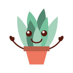 potted plant decoration interior natural element vector illustration