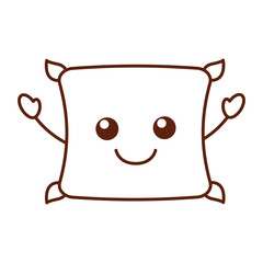 comfortable pillow cushion bedroom cloth vector illustration