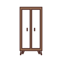 wooden wardrobe furniture home decoration icon vector illustration