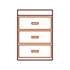wooden chest of drawers furniture material modern style vector illustration