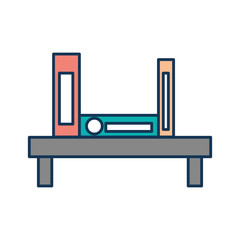 wooden bookshelf folder book literature office vector illustration