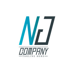 Initial Letter NJ Design Logo Template
