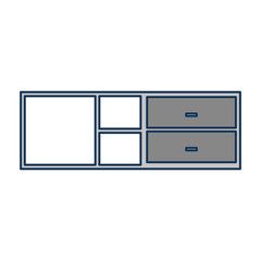 wooden cabinet and shelf furniture empty vector illustration