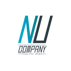 Initial Letter NU Design Logo Template