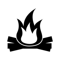 hot and warm bonfire flame wooden vector illustration