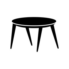 wooden round table furniture decoration vector illustration