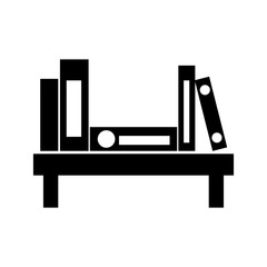 wooden bookshelf folder book literature office vector illustration