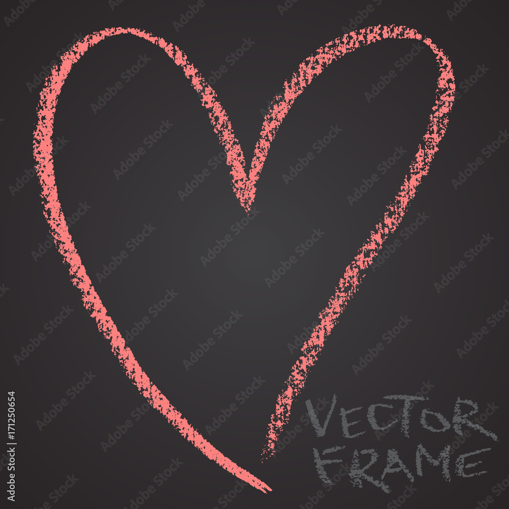 Poster frame drawn with a crayon. wax crayon empty shape. lvector image of hand drawn stroke frame. pink he