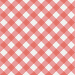 Red Gingham seamless pattern. Texture from rhombus/squares for - plaid, tablecloths, clothes, shirts, dresses, paper, bedding, blankets, quilts and other textile products. Vector illustration.