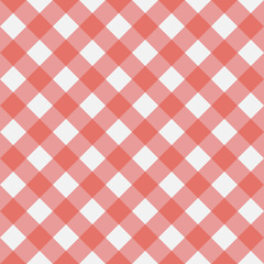 Red Gingham seamless pattern. Texture from rhombus/squares for - plaid, tablecloths, clothes, shirts, dresses, paper, bedding, blankets, quilts and other textile products. Vector illustration.