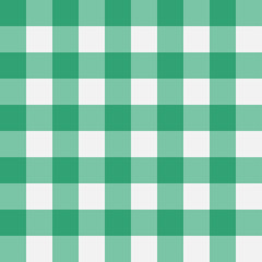 Green Gingham seamless pattern. Perpendicular strips. Texture for - plaid, tablecloths, clothes, shirts, dresses, paper, bedding, blankets, quilts and other textile products. Vector illustration.