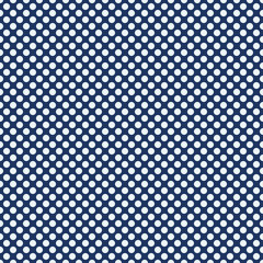 Polka dot seamless pattern. The white circles on a blue background. Texture for plaid, tablecloths, clothes, shirts, dresses, paper, bedding, blankets and other textile products. Vector illustration.