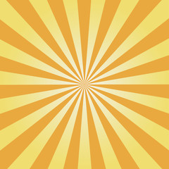 Comic background. Yellow Sunburst pattern. Vector illustration.
