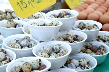 quail eggs at street food