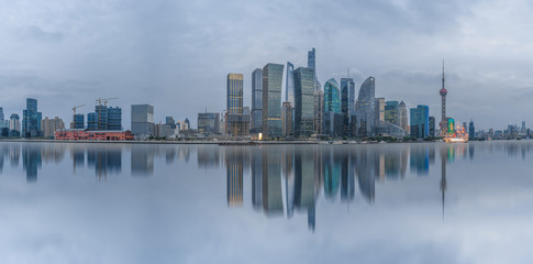 shanghai cityscape and skyline, copy space..
