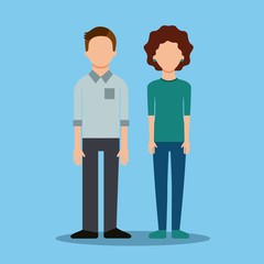 couple avatar business people together vector illustration