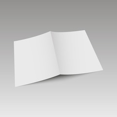 White paper isolated with soft shadow on white background. Vector illustration.