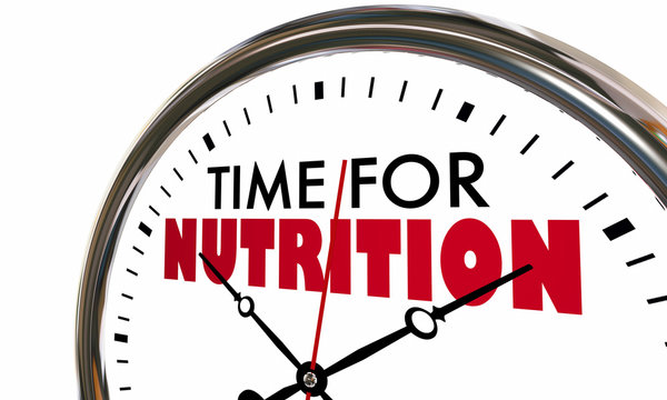 Time for Nutrition Eat Healthy Clock 3d Illustration