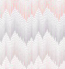 PrintDashed Chevron Mountain Peaks - Simple Abstract Seamless Repeat - Contemporary Background Tile - White Background with Warm Colour Palette - Pink, Red, Purple and Burgundy Tones