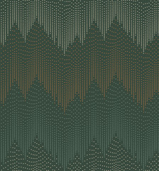 PrintDot Mountain Peaks - Abstract Seamless Repeat Tile - Geometric Graphic Wallpaper - Forest Green, Orange and Cream - Dark Green Background - 171254233
