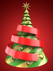 3d abstract Christmas tree
