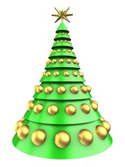 3d light green Christmas tree over white