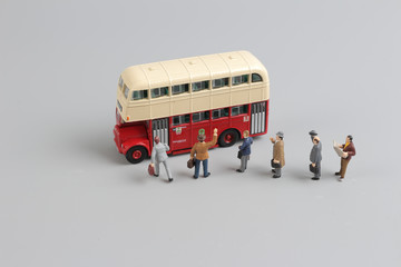 toys of bus figure with white background