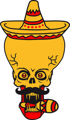 kopf gesicht sombrero rasseln hut mexikaner mustache schnurrbart mexikanisch böse hässlich ekelig tentakel monster horror halloween grusel ausserirdischer cool aliens Ufo