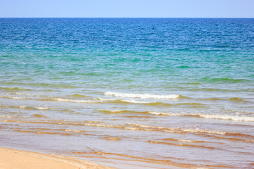 sandy beach at summer sunny day
