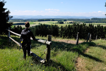 female hiker enjoying view in the Black Forest