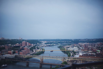Pittsburgh Cityscape Under Overcast Sky
