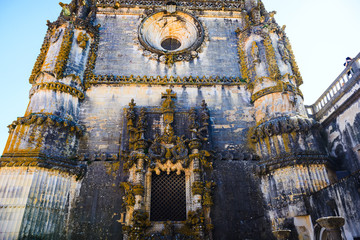 Beautiful monastery of the Order of Christ in the city of Tomar. Santarem District. Portugal.