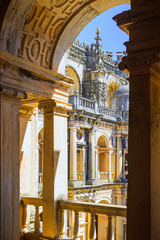 Beautiful monastery of the Order of Christ in the city of Tomar. Santarem District. Portugal.