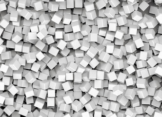 3d rendering. white sugar cubes background. Unhealthy concept