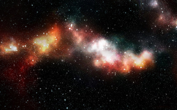 Universe filled with stars, nebula and galaxy