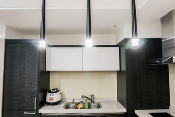 kitchen appliance with modern interiors in house
