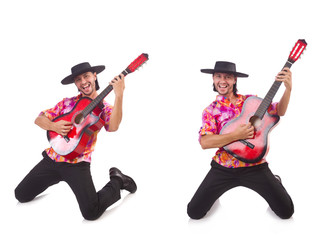 Man wearing sombrero with guitar