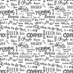 Coffee seamless pattern, - obrazy, fototapety, plakaty