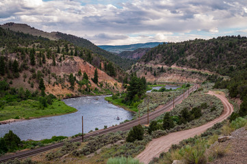 Fototapeta na wymiar Colorado River Valley and the old railway
