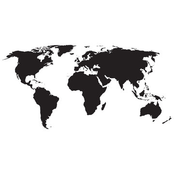 world map with white background