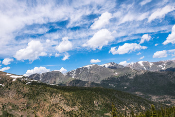 Fototapeta na wymiar Cloudy view of the Rocky Mountains