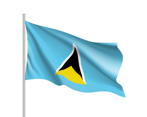 Fototapeta premium Waving flag of Saint Lucia