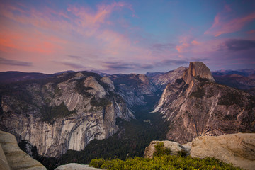 Half Dome from Glacier Point at Sunset