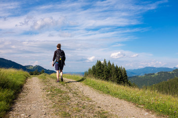 female hiker in the german alps