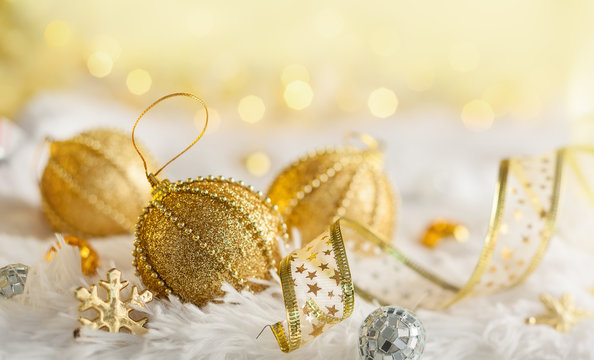 Gold Christmas Baubles