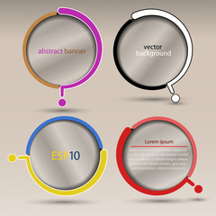 Banner with abstract round transparent question-mark - background in various designs